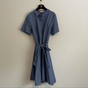 Beautiful Boden Denim Color Button Dress